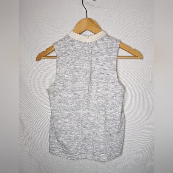 Madewell Ivory Grey Colorblock Sleeveless Mock Neck Tank Sz XS - Picture 2 of 11